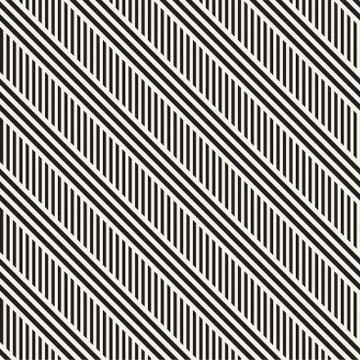 Interlacing Parallel  Stripes. Vector Seamless Monochrome Pattern. Illustrazione stock
