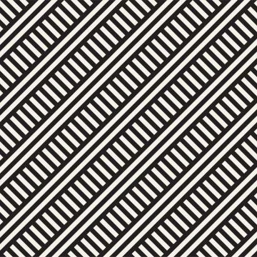 Interlacing Parallel  Stripes. Vector Seamless Monochrome Pattern. イラスト素材