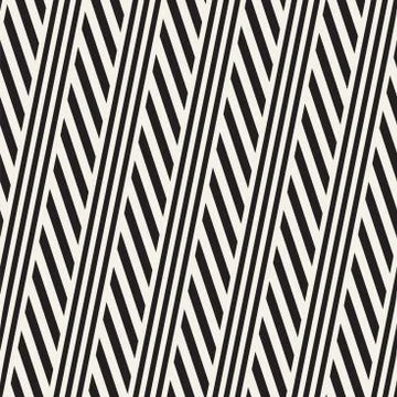 Interlacing Parallel  Stripes. Vector Seamless Monochrome Pattern. Stock Illustration