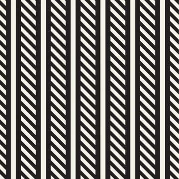 Interlacing Parallel  Stripes. Vector Seamless Monochrome Pattern. イラスト素材