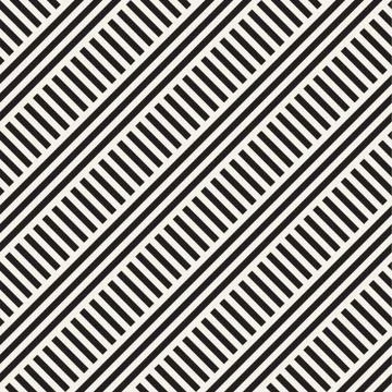 Interlacing Parallel  Stripes. Vector Seamless Monochrome Pattern. Stock Illustration