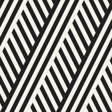 Interlacing Parallel  Stripes. Vector Seamless Monochrome Pattern. Stock Illustration