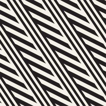 Interlacing Parallel  Stripes. Vector Seamless Monochrome Pattern. Illustrazione stock
