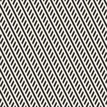 Interlacing Parallel  Stripes. Vector Seamless Monochrome Pattern. Illustrazione stock