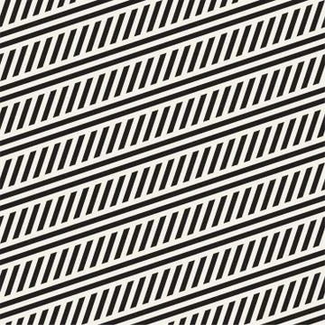 Interlacing Parallel  Stripes. Vector Seamless Monochrome Pattern. Illustrazione stock