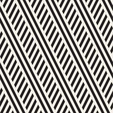 Interlacing Parallel  Stripes. Vector Seamless Monochrome Pattern. Illustrazione stock