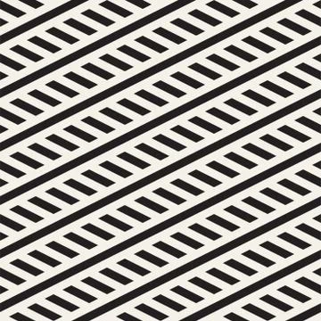 Interlacing Parallel  Stripes. Vector Seamless Monochrome Pattern. Illustrazione stock