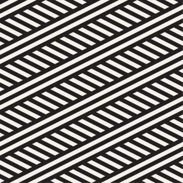 Interlacing Parallel  Stripes. Vector Seamless Monochrome Pattern. Stockillustratie