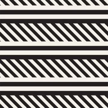 Interlacing Parallel  Stripes. Vector Seamless Monochrome Pattern. Stock Illustration