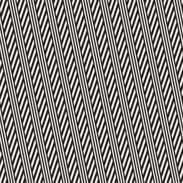 Interlacing Parallel  Stripes. Vector Seamless Monochrome Pattern. Illustrazione stock