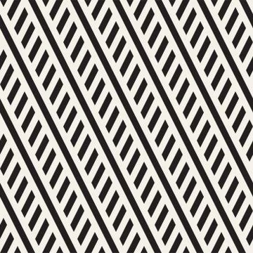 Interlacing Parallel  Stripes. Vector Seamless Monochrome Pattern. Illustrazione stock
