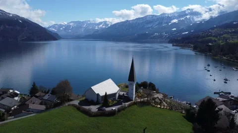Interlaken DJI MAVIC MINI 3 4K - UHD - HDR Stock Footage 231177528