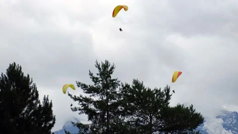 Interlaken Paragliding Stock Footage 198705986