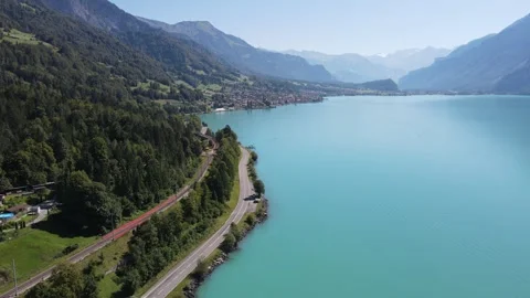 Interlaken Switzerland Drone Stock Footage 290236002