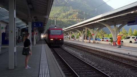 Interlaken West Train Station Stock Footage 249850387