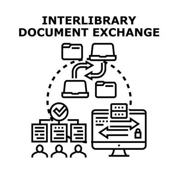 Interlibrary document exchange system for educational research Stock Illustration