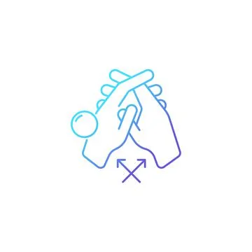 Interlink fingers gradient linear vector icon Stock Illustration