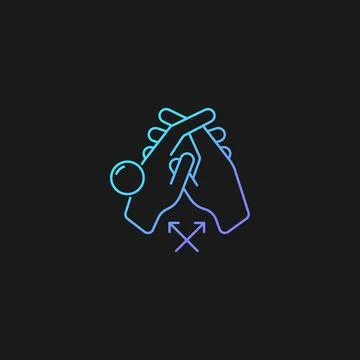 Interlink fingers gradient vector icon for dark theme Stock Illustration