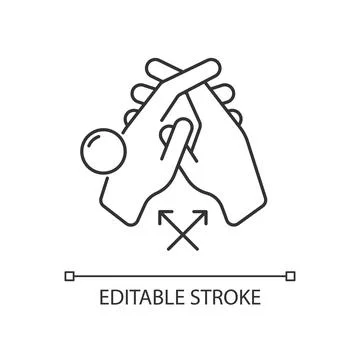 Interlink fingers linear icon Stock Illustration