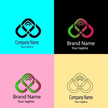 Interlinked Arcs logo Illustrazione stock