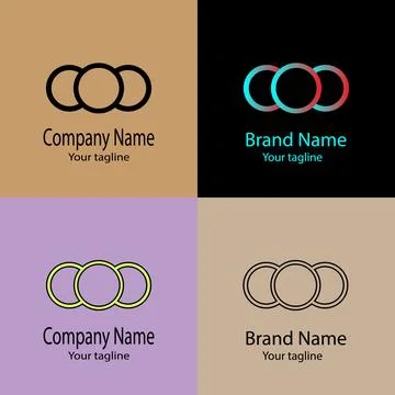Interlinked Circles logo design Illustrazione stock