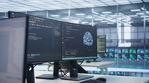 Interlinked computers in data center creating server network 스톡 사진