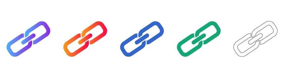 Interlinked Connection Chain Icon Set Stockillustratie