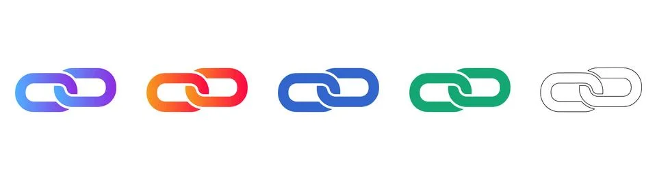 Interlinked Connection Icons Stock Illustration
