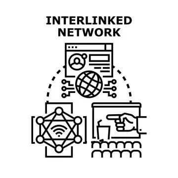 Interlinked network concept for global communication Stock Illustration