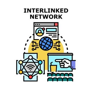 Interlinked network concept for global communication Stock Illustration