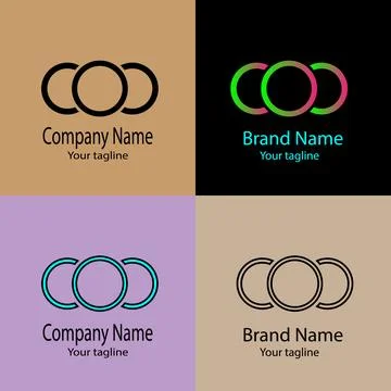 Interlinked Rings logo design Stock Illustration
