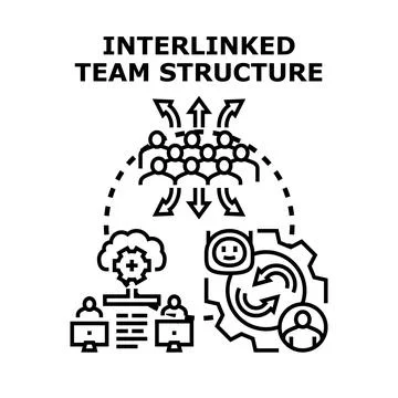 Interlinked team structure for collaborative business development Stock Illustration