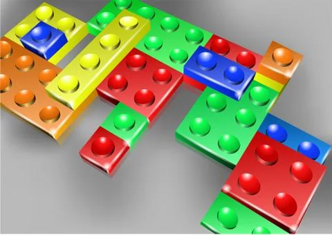 Interlock bricks design Stock Illustration