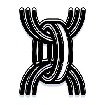 Interlocked chain links forming strong connection concept Stock Illustration