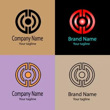 Interlocked Circle Labyrinth logo design イラスト素材