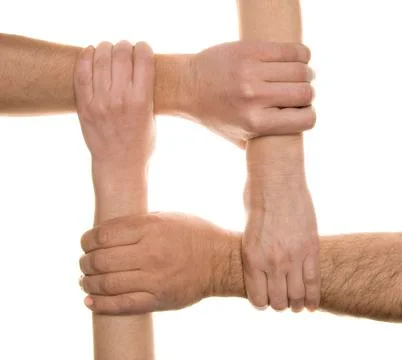 Interlocked hands Stock Photos