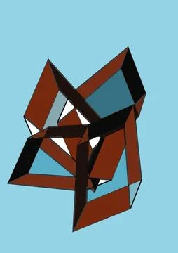 Interlocking 3D Cubes Stockillustratie