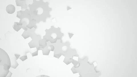 Interlocking 3D mechanical gears geometric seamless loop motion Vídeo Stock 345601049
