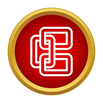 Interlocking abstract chain links forming connection icon Stock Illustration