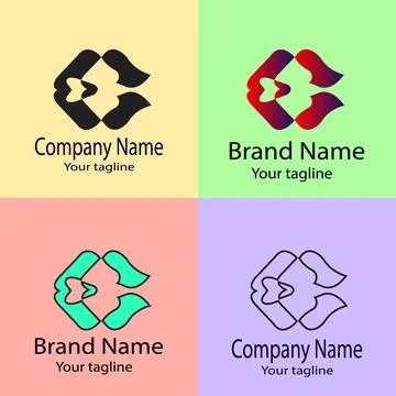 Interlocking Abstract Forms logo Stock Illustration