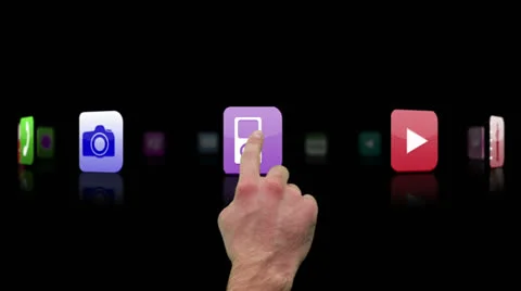 Interlocking application icons with different situations Stock Footage 23373377