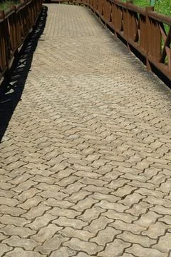 Interlocking Block Footbridge Stock Photos