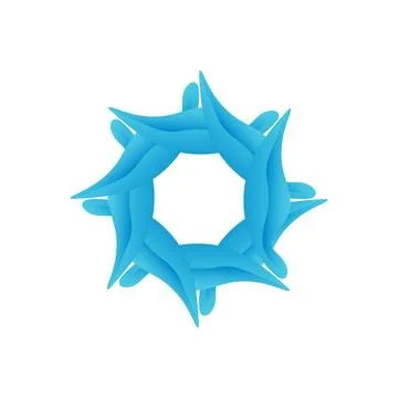 Interlocking Blue Fluid Petal Vortex Stock Illustration