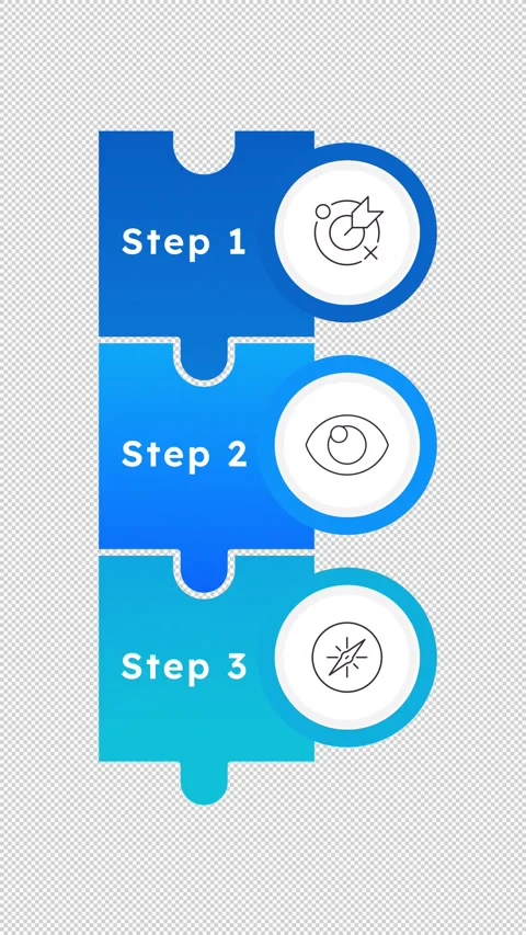 Interlocking blue puzzle piece empty infographic template animation Stock Footage 342247150