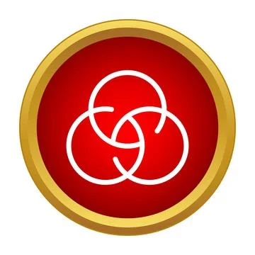 Interlocking borromean rings abstract icon illustrating connection Stockillustratie