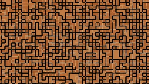 Interlocking brown and black squares and rectangles create a modern geometric Vidéo 290095207
