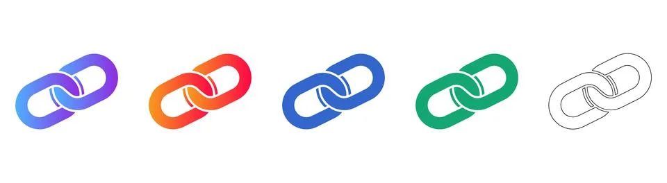 Interlocking Chain Link Icon Illustration Stock Illustration