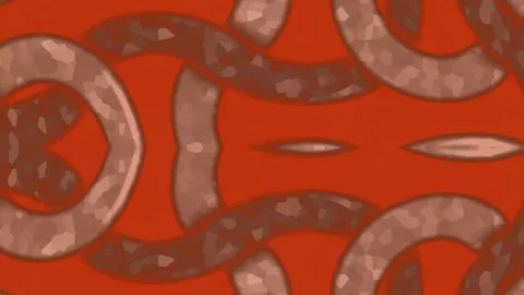 Interlocking chain link pattern in warm tones with textured surface a repeating Stock Footage 335060422