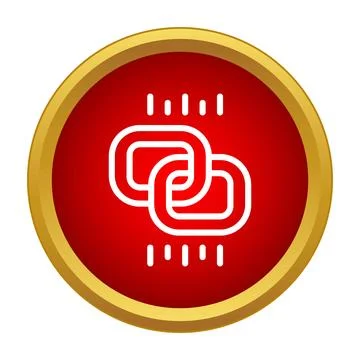 Interlocking chain links conveying digital connection and hyperlink Stock Illustration