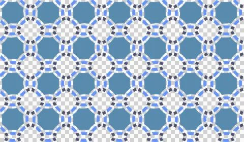 Interlocking circles and octagonal shapes Stock Illustration